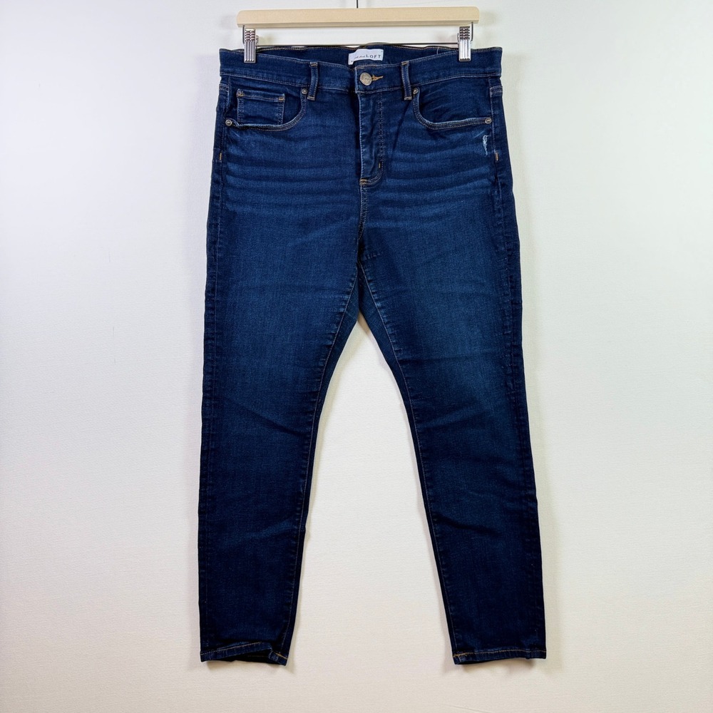 LOFT Dark Blue Modern Skinny Stretch Denim Jeans 31/12